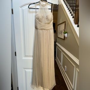 Amsale Nude/Champagne Bridesmaid Dress | Silk | size 4